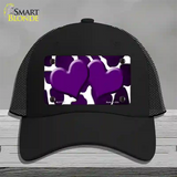 Purple White Hearts Giraffe Oil Rubbed Novelty License Plate Hat Mesh / Black