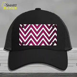 Pink White Chevron Oil Rubbed Novelty License Plate Hat Mesh / Black