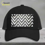 Gray White Chevron Oil Rubbed Novelty License Plate Hat Mesh / Black