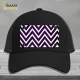 Purple White Chevron Oil Rubbed Novelty License Plate Hat Mesh / Black