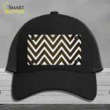 Brown White Chevron Oil Rubbed Novelty License Plate Hat Mesh / Black