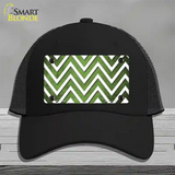 Lime Green White Chevron Oil Rubbed Novelty License Plate Hat Mesh / Black