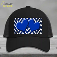 Blue White Hearts Chevron Oil Rubbed Novelty License Plate Hat Mesh / Black