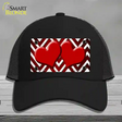 Red White Hearts Chevron Oil Rubbed Novelty License Plate Hat Mesh / Black