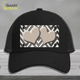 Tan White Hearts Chevron Oil Rubbed Novelty License Plate Hat Mesh / Black