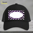 Purple White Chevron Scallop Oil Rubbed Novelty License Plate Hat Mesh / Black