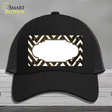 Brown White Chevron Scallop Oil Rubbed Novelty License Plate Hat Mesh / Black