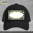 Lime Green White Chevron Scallop Oil Rubbed Novelty License Plate Hat Mesh / Black