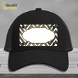 Gold White Chevron Scallop Oil Rubbed Novelty License Plate Hat Mesh / Black