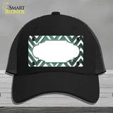 Mint White Chevron Scallop Oil Rubbed Novelty License Plate Hat Mesh / Black