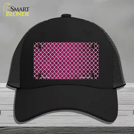 Pink White Quatrefoil Oil Rubbed Novelty License Plate Hat Mesh / Black