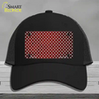 Red White Quatrefoil Oil Rubbed Novelty License Plate Hat Mesh / Black