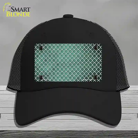 Mint White Quatrefoil Oil Rubbed Novelty License Plate Hat Mesh / Black