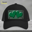 Green White Quatrefoil Hearts Oil Rubbed Novelty License Plate Hat Mesh / Black