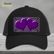 Purple White Quatrefoil Hearts Oil Rubbed Novelty License Plate Hat Mesh / Black