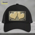 Gold White Quatrefoil Hearts Oil Rubbed Novelty License Plate Hat Mesh / Black