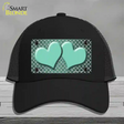 Mint White Quatrefoil Hearts Oil Rubbed Novelty License Plate Hat Mesh / Black