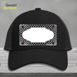 Black White Quatrefoil Scallop Oil Rubbed Novelty License Plate Hat Mesh / Black