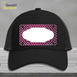 Pink White Quatrefoil Scallop Oil Rubbed Novelty License Plate Hat Mesh / Black