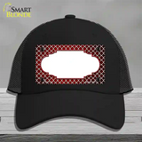 Red White Quatrefoil Scallop Oil Rubbed Novelty License Plate Hat Mesh / Black