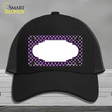 Purple White Quatrefoil Scallop Oil Rubbed Novelty License Plate Hat Mesh / Black