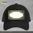 Lime Green White Quatrefoil Scallop Oil Rubbed Novelty License Plate Hat Mesh / Black