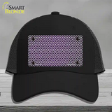 Purple White Small Chevron Oil Rubbed Novelty License Plate Hat Mesh / Black