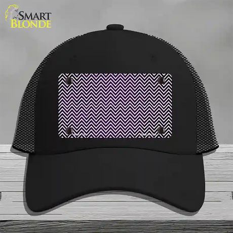 Purple White Small Chevron Oil Rubbed Novelty License Plate Hat Mesh / Black