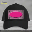 Pink White Small Chevron Oval Oil Rubbed Novelty License Plate Hat Mesh / Black