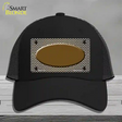 Brown White Small Chevron Oval Oil Rubbed Novelty License Plate Hat Mesh / Black