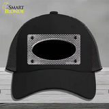 Black White Small Chevron Oval Oil Rubbed Novelty License Plate Hat Mesh / Black