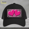 Pink White Small Chevron Hearts Oil Rubbed Novelty License Plate Hat Mesh / Black