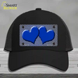 Blue White Small Chevron Hearts Oil Rubbed Novelty License Plate Hat Mesh / Black