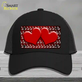 Red White Anchor Hearts Oil Rubbed Novelty License Plate Hat Mesh / Black