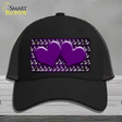 Purple White Anchor Hearts Oil Rubbed Novelty License Plate Hat Mesh / Black