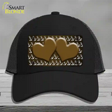 Brown White Anchor Hearts Oil Rubbed Novelty License Plate Hat Mesh / Black