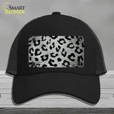 White Black Cheetah Oil Rubbed Novelty License Plate Hat Mesh / Black