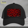 Red Black Cheetah Oil Rubbed Novelty License Plate Hat Mesh / Black