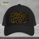 Brown Black Cheetah Oil Rubbed Novelty License Plate Hat Mesh / Black