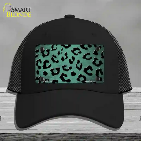 Mint Black Cheetah Oil Rubbed Novelty License Plate Hat Mesh / Black