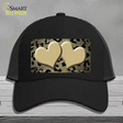 Gold Black Cheetah Hearts Oil Rubbed Novelty License Plate Hat Mesh / Black