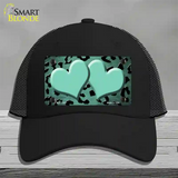 Mint Black Cheetah Hearts Oil Rubbed Novelty License Plate Hat Mesh / Black