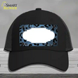 Light Blue Black Cheetah Scallop Oil Rubbed Novelty License Plate Hat Mesh / Black