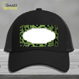 Lime Green Black Cheetah Scallop Oil Rubbed Novelty License Plate Hat Mesh / Black