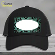 Mint Black Cheetah Scallop Oil Rubbed Novelty License Plate Hat Mesh / Black