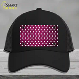 Pink White Small Dots Oil Rubbed Novelty License Plate Hat Mesh / Black