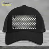 Gray White Small Dots Oil Rubbed Novelty License Plate Hat Mesh / Black