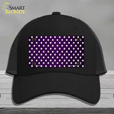 Purple White Small Dots Oil Rubbed Novelty License Plate Hat Mesh / Black