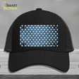 Light Blue White Small Dots Oil Rubbed Novelty License Plate Hat Mesh / Black