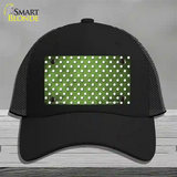 Lime Green White Small Dots Oil Rubbed Novelty License Plate Hat Mesh / Black